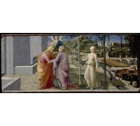 IPLUPJDY Astratta Della Poster Stampe su Tela Murale Dipinto L'incontro di Gioacchino e Anna alla Porta Aurea di Fra Filippo Lippi per Decorazioni per la Casa 60x90cm