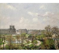IPLUPJDY Astratta Della Poster Stampe su Tela Murale Dipinto Mattina di primavera del Giardino delle Tuileries di Camille Jacob Pissarro per Decorazioni per la Casa 60x90cm