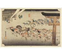 IPLUPJDY Astratta Della Poster Stampe su Tela Murale Dipinto Miya nelle Cinquantatré Stazioni della Tokaido Road Hiroshige per Decorazioni per la Casa 60x90cm