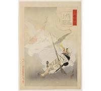 IPLUPJDY Astratta Della Poster Stampe su Tela Murale Dipinto Racconti emozionanti della campagna contro la Cina e lo specchio d'onore di Ogata Gekko per Decorazioni per la Casa 60x90cm