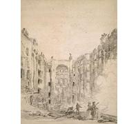 IPLUPJDY Astratta Della Poster Stampe su Tela Murale Dipinto Rovine opera dopo l'incendio di Hubert Robert per Decorazioni per la Casa 60x90cm