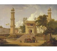 IPLUPJDY Astratta Della Poster Stampe su Tela Murale Dipinto Tempio indiano detto di essere la costruzione di Abo Ul Nabi Muttra dal famoso artista per Decorazioni per la Casa 60x90cm