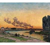 IPLUPJDY Astratta Della Poster Stampe su Tela Murale Dipinto Tramonto a Ivry di Jean Baptiste Armand Guillaumin per Decorazioni per la Casa 60x90cm