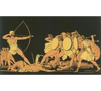 IPLUPJDY Astratta Della Poster Stampe su Tela Murale Dipinto Ulisse uccide i corteggiatori di John Flaxman per Decorazioni per la Casa 60x90cm