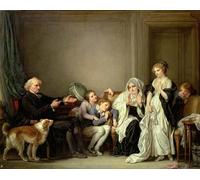 IPLUPJDY Astratta Della Poster Stampe su Tela Murale Dipinto una visita al prete di Jean Baptiste Greuze per Decorazioni per la Casa 60x90cm