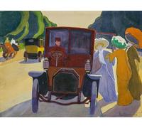 IPLUPJDY Astratta Della Poster Stampe su Tela Murale Dipinto Viale delle acacie al Bois de Boulogne Car with Driver di Roger De La Fresnaye per Decorazioni per la Casa 60x90cm