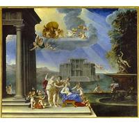 IPLUPJDY Astratta della Poster Stampe su Tela Tela da Arte Stampe la Toilette di Venere o la Pittura Aria di Francesco Albani per Decorazioni per la Casa 60x90cm
