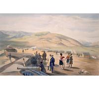 IPLUPJDY Dipinto su Tela Arte Della Parete su Tela Immagine Pittura Campo della brigata delle Highland di William Simpson per Decorazioni per la Casa 60x90cm