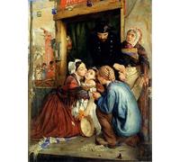 IPLUPJDY Dipinto su Tela Arte Della Parete su Tela Immagine Pittura Contadini francesi che ritrovano il loro bambino rubato da Hermogenes Calderon per Decorazioni per la Casa 60x90cm