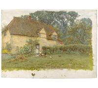 IPLUPJDY Dipinto su Tela Arte Della Parete su Tela Immagine Pittura Dare da mangiare ai polli Pinner di Helen Paterson Allingham per Decorazioni per la Casa 60x90cm