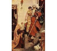IPLUPJDY Dipinto su Tela Arte Della Parete su Tela Immagine Pittura Elia restaura il figlio della vedova di Madox Brown per Decorazioni per la Casa 60x90cm