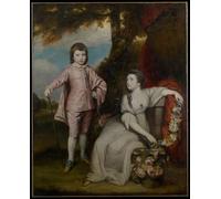 IPLUPJDY Dipinto su Tela Arte Della Parete su Tela Immagine Pittura George Capel visconte Malden e Lady Elizabeth Capel di Joshua Reynolds per Decorazioni per la Casa 60x90cm