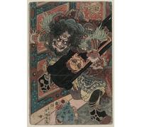 IPLUPJDY Dipinto su Tela Arte Della Parete su Tela Immagine Pittura i racconti militari di Han e Chu Fan Kuai degli Han di Utagawa Kunisada per Decorazioni per la Casa 60x90cm