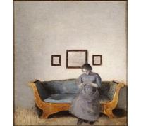 IPLUPJDY Dipinto su Tela Arte Della Parete su Tela Immagine Pittura Ida Hammershoi seduta su un divano di Vilhelm Hammershoi per Decorazioni per la Casa 60x90cm