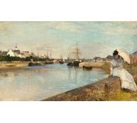 IPLUPJDY Dipinto su Tela Arte Della Parete su Tela Immagine Pittura Il porto di Lorient di Berthe Morisot per Decorazioni per la Casa 60x90cm