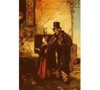 IPLUPJDY Dipinto su Tela Arte Della Parete su Tela Immagine Pittura il Vecchio Musico di Domenico Induno per Decorazioni per la Casa 60x90cm