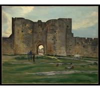 IPLUPJDY Dipinto su Tela Arte Della Parete su Tela Immagine Pittura La Porta della Regina ad Aigues-mortes di Jean Frederic Bazille per Decorazioni per la Casa 60x90cm