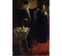 IPLUPJDY Dipinto su Tela Arte Della Parete su Tela Immagine Pittura La Verità Nel Tempio Di Howard Pyle per Decorazioni per la Casa 60x90cm