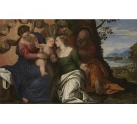 IPLUPJDY Dipinto su Tela Arte Della Parete su Tela Immagine Pittura lo Sposalizio mistico di Santa Caterina d'Alessandria di Paolo Veronese per Decorazioni per la Casa 60x90cm
