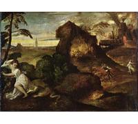 IPLUPJDY Dipinto su Tela Arte Della Parete su Tela Immagine Pittura Orpheus and Eurydice by Tiziano Vecelli per Decorazioni per la Casa 60x90cm