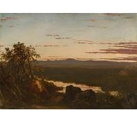IPLUPJDY Dipinto su Tela Arte Della Parete su Tela Immagine Pittura Paesaggio al tramonto di John Frederick Kensett per Decorazioni per la Casa 60x90cm