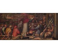 IPLUPJDY Dipinto su Tela Arte Della Parete su Tela Immagine Pittura Papa Eugenio Iv sbarca a Livorno per rifugiarsi a Firenze di Giorgio Vasari per Decorazioni per la Casa 60x90cm
