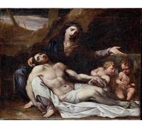 IPLUPJDY Dipinto su Tela Arte Della Parete su Tela Immagine Pittura Pietà by Annibale Carracci per Decorazioni per la Casa 60x90cm