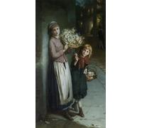 IPLUPJDY Dipinto su Tela Arte Della Parete su Tela Immagine Pittura Ragazze dei fiori di Augustus Edwin Mulready per Decorazioni per la Casa 60x90cm