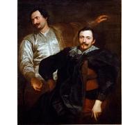 IPLUPJDY Dipinto su Tela Arte Della Parete su Tela Immagine Pittura Ritratto dei pittori Lucas e Cornelis diVan Dyck per Decorazioni per la Casa 60x90cm