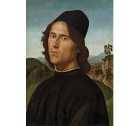 IPLUPJDY Dipinto su Tela Arte Della Parete su Tela Immagine Pittura Ritratto di Lorenzo Di Credi di Pietro Perugino per Decorazioni per la Casa 60x90cm