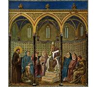 IPLUPJDY Dipinto su Tela Arte Della Parete su Tela Immagine Pittura Saint of Assisi Preaches to Pope Honorius Iii by Giotto Di Bondone per Decorazioni per la Casa 60x90cm