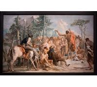 IPLUPJDY Dipinto su Tela Arte Della Parete su Tela Immagine Pittura San Battista predica alla folla di Domenico Tiepolo per Decorazioni per la Casa 60x90cm