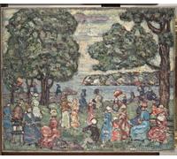 IPLUPJDY Dipinto su Tela Arte Della Parete su Tela Immagine Pittura Scena del parco di Maurice Brazil Prendergast per Decorazioni per la Casa 60x90cm