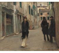 IPLUPJDY Dipinto su Tela Arte Della Parete su Tela Immagine Pittura Strada a Venezia di John Singer Sargent per Decorazioni per la Casa 60x90cm