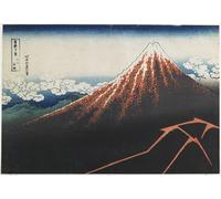 IPLUPJDY Dipinto su Tela Arte Della Parete su Tela Immagine Pittura Tempesta sotto la vetta di Katsushika Hokusai per Decorazioni per la Casa 60x90cm