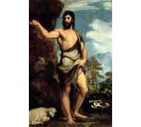 IPLUPJDY Dipinto su Tela Arte Della Parete su Tela Immagine Pittura the Baptist by Tiziano Vecelli per Decorazioni per la Casa 60x90cm