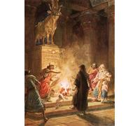 IPLUPJDY Dipinto su Tela Arte Della Parete su Tela Immagine Pittura un profeta di Dio denuncia l'idolatria di Geroboamo di William Brassey Hole per Decorazioni per la Casa 60x90cm