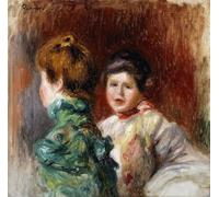 IPLUPJDY Dipinto su Tela Arte Della Parete su Tela Immagine Pittura uno schizzo delle teste di due donne Esquisse Deux Tetes De Femmes di Pierre Auguste Renoir per Decorazioni per la Casa 60x90cm