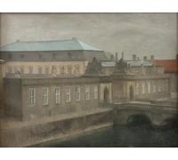 IPLUPJDY Dipinto su Tela Arte Della Parete su Tela Immagine Pittura Veduta di Christiansborg Tardo autunno di Vilhelm Hammershøi per Decorazioni per la Casa 60x90cm