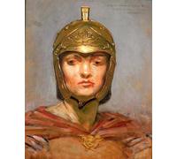 IPLUPJDY Mural Dipinto Studio per il murale per la costruzione della Corte d'appello New York Statute Law Helmet per Figure of Force di Kenyon Cox per la Decorazione Della Parete 60x90cm