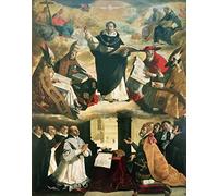 IPLUPJDY Quadri da Parete Mural Dipinto Vintage Quadri l'Apoteosi di San Tommaso d'Aquino di Francisco De Zurbaran per la Decorazione Della Parete 60x90cm