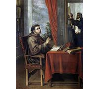 IPLUPJDY Quadri da Parete Mural Dipinto Vintage Quadri Visita del teologo e filosofo italiano San Tommaso d'Aquino di Francisco De Zurbaran per la Decorazione Della Parete 60x90cm