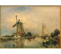 IPLUPJDY Quadri Stampe Quadro su Tela Poster su Tela A Overschie di Johan Barthold Jongkind per Decorazioni per la Casa 60x90cm