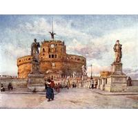 IPLUPJDY Quadri Stampe Quadro su Tela Poster su Tela Castel e Ponte Sant Angelo di Alberto Pisa per Decorazioni per la Casa 60x90cm