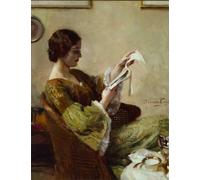 IPLUPJDY Quadri Stampe Quadro su Tela Poster su Tela Giovane donna che legge di Hermann Jean Richir per Decorazioni per la Casa 60x90cm