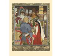 IPLUPJDY Quadri Stampe Quadro su Tela Poster su Tela Illustrazione per il racconto di Ivan Tsarevich l'uccello di fuoco di Ivan Yakovlevich Bilibin per Decorazioni per la Casa 60x90cm