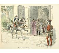 IPLUPJDY Quadri Stampe Quadro su Tela Poster su Tela Illustrazione tratta dal libro Storia del Cavaliere Bayard di Paul De Semant per Decorazioni per la Casa 60x90cm