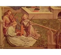 IPLUPJDY Quadri Stampe Quadro su Tela Poster su Tela la Fontana delle Grazie tre angeli musicanti di Jan Van Eyck per Decorazioni per la Casa 60x90cm
