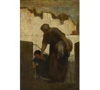 IPLUPJDY Quadri Stampe Quadro su Tela Poster su Tela la lavandaia di Honoré Daumier per Decorazioni per la Casa 60x90cm