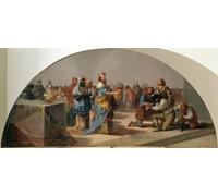 IPLUPJDY Quadri Stampe Quadro su Tela Poster su Tela la parabola degli invitati alle nozze del figlio del re di Francisco De Goya per Decorazioni per la Casa 60x90cm